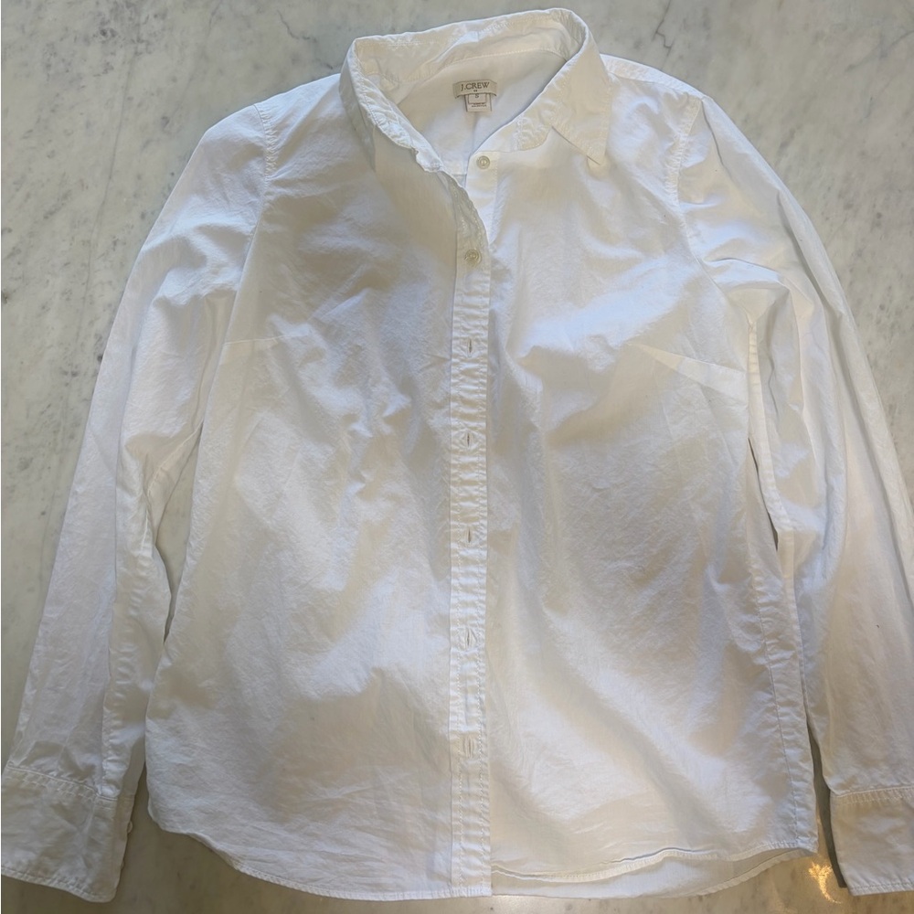 J. Crew White poplin Button Down Shirt